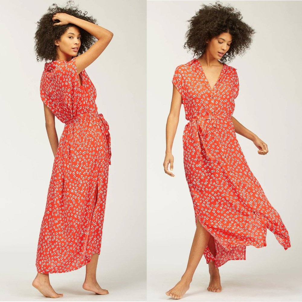 Billabong Red Floral Midi Dress